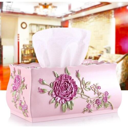 European Creative Lace Tissue Box Multi-function Home Car Remote Control Storage Box Paper Towel Tube