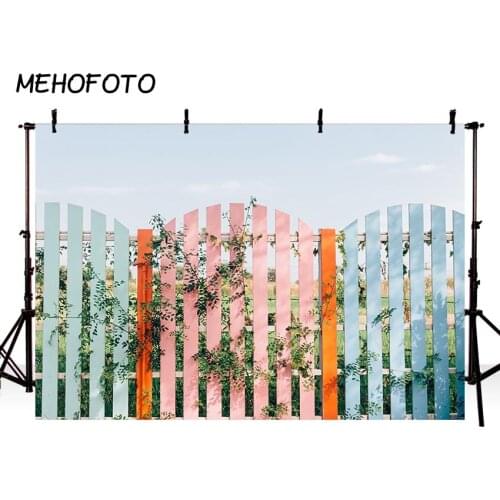 MEHOFOTO Spring Flower Photography Background Garden Fence Fence Backdrops for Photo Studio Home Decoration Props