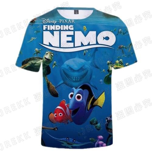 2021 Disney Anime Print Finding Nemo 3D T shirt Boy Girl Kids Summer Fashion Streetwear Men Women Children T-shirt Cool Tops Tee