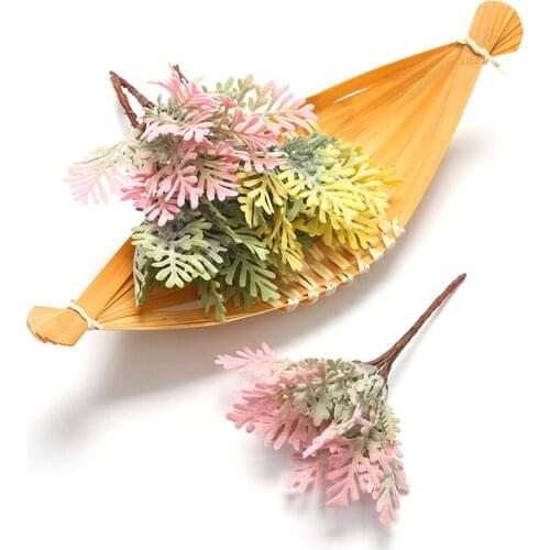 10pcs Artificial Flower mini Acorn leaf Bouquet For Wedding Decoration DIY Scrapbooking Decorative Wreath Fake Flowers
