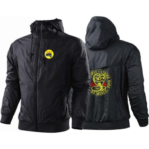Cobra Kai No Mercy 2021 New Designer Fleece Zipper Sweatshirt Custom Hoodies Patchwork Harajuku Coats Hip hop Five colors Jacket
