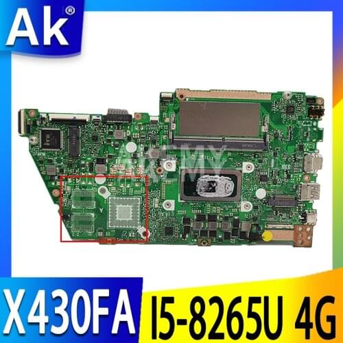 X430FA Mainboard For ASUS X430FA X430F A430F S4300F Laptop motherboard Motherboard 4G-RAM I5-8265U GM