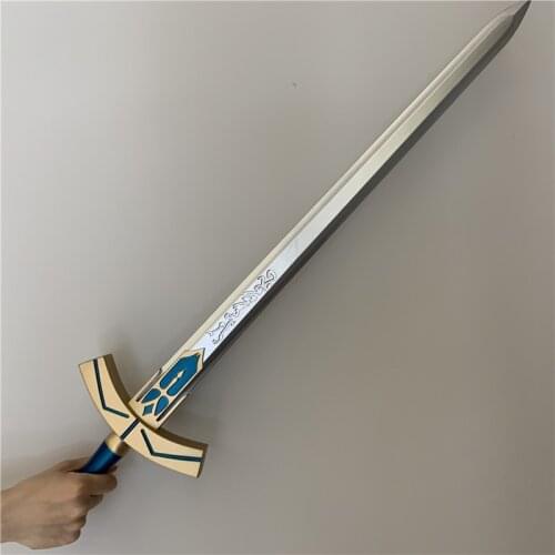 1:1 Fate Stay Night Sword Weapon Cosplay Saber Arthur Sword of Victory Knife Sword Prop Model Toy Gold Blue 80cm