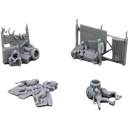 Outland Models Model Autos Diorama Homeless People Figure Set 1:64 S Scale