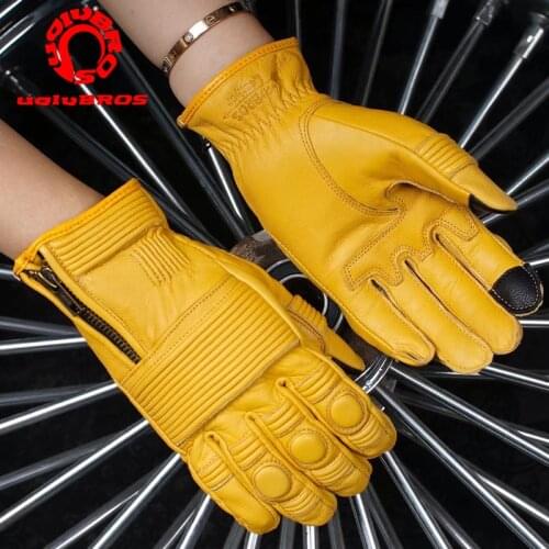 Retro Outdoor riding gloves UGLYBROS Motorcycle Gloves Moto Protection Gloves Mens leather Motorbike Glove guantes moto