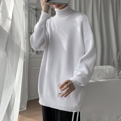Cashmere Sweater autumn and Winter Men high quality mens Turtleneck Sweaters Warm Wool knitting Pullover men M-3XL