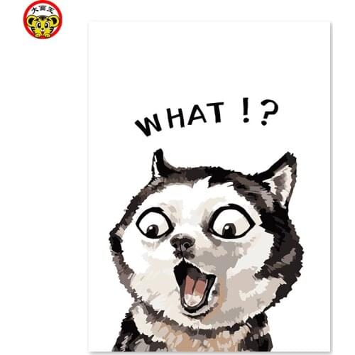 Painting by numbers art paint by number DIY digital painting, decorations, artisans, what, siberian husky, cute, adorable, popul