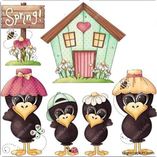 House Crows Transparent Clear Silicone Stamp/Seal For DIY Scrapbooking/photo Album Decorative Clear Stamp Sheetstampons