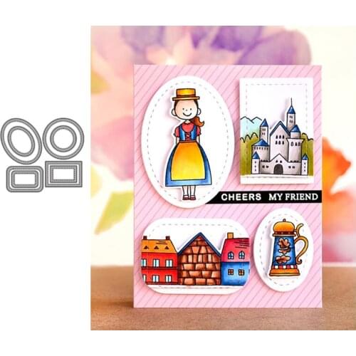 Label Frame Cutting Dies Stamps Dies Scrapbooking Mold Cut Childrens Handmade Tools DIY Craft Decoration Metal Cutting Dies New