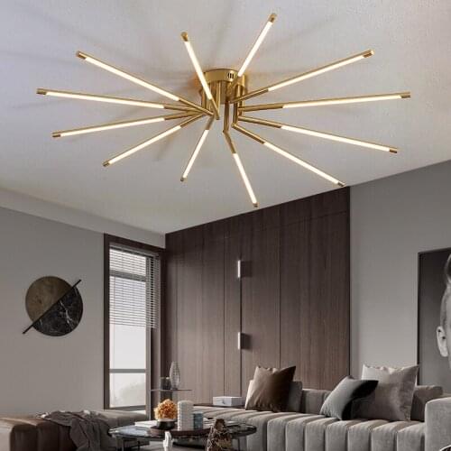 Modern Nordic LED Chandeliers Lamps for Home Living Room Dining Bedroom Decoration Golden Loft Villa Hanging Lights Lighting