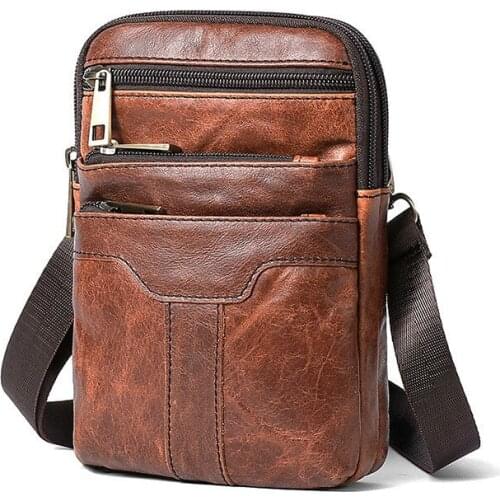 Retro Man Messenger Bag Genuine Leather Small Vintage Crossbody Bags For Men Men Leather Bag Male Shoulder Bag Luxury Designer