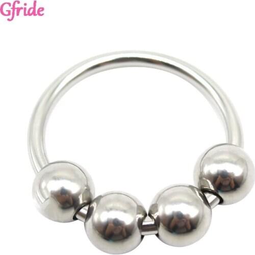 Adult sex products lock fine delay ring 4 beads removable male delayed ejaculation sex toy