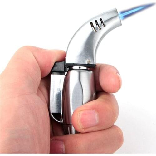 Windproof Metal Jet Triple Flame Cigarette Cigar Smoking Butane Gas Lighter Outdoor Survival Tool