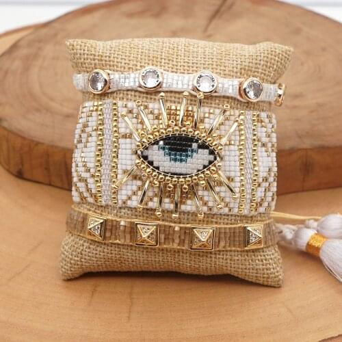 Go2boho Evil Eye Bracelets Set Womens Bracelet Miyuki Beads Jewelry Handmade Punk Jewellery Tassel Star Pulseras Female Gift