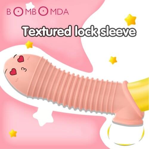 Reusable Cock Ring Penis Sleeves Cock Extender Penis Ring Condoms With Scrotum Rings Erection Erotic Toys For Men Adult Sex Shop