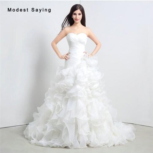 Elegant Ivory Mermaid Pleat Lace Wedding Dresses 2017 with Ruffled Skirt Formal Church Bridal Gowns vestido de noiva Custom Made