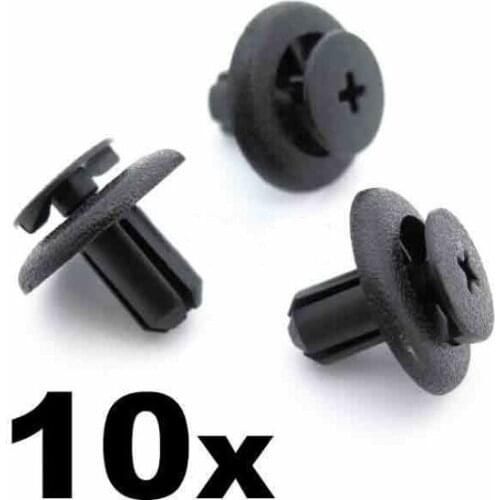 10x 7mm Black Plastic Interior Trim Clip for Toyota Avensis, Yaris, Corolla etc