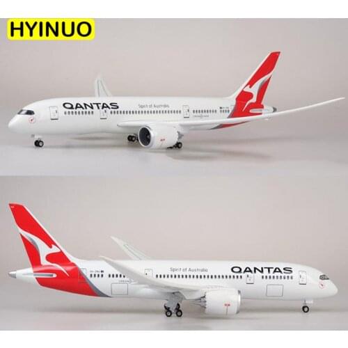 1/130 Scale limited edition 47cm Airplane Boeing B787 Dreamliner Aircraft QANTAS Airways Airlines Model Light Wheels DiecastPlan