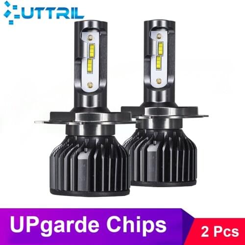 Uttril 2 Pcs Mini Size H4 H7 H11 LED Car Light H1 H3 H8 H9 9005 HB3 9006 HB4 880 881 H27 6000K LED Bulb 12V Car Accessories