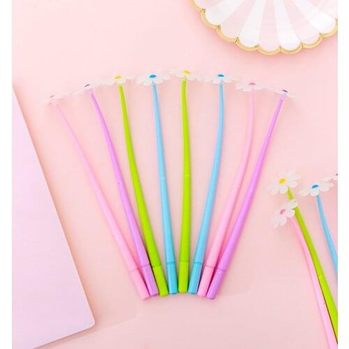 24 Pcs Cartoon Creative Light Color Sun Flower Gel Pen Cute Student Exam Office Writing Pen Wholesale Kawaii Stationery