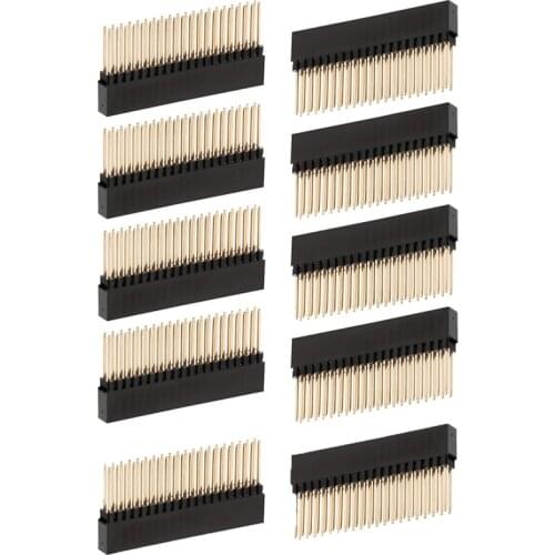2 x 20(40 Pin) Stacking Header for Raspberry Pi A+/B+/Pi 2/Pi 3 Extra Tall Header (Pack of 10)