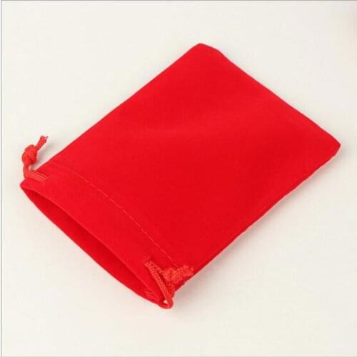 500 pcs/Lot 9 Size Red Jewelry Velvet Gift Bags For Jewelry Cosmetic Packaging Bags 2018 New Velvet Drawstring Bags Wholesale