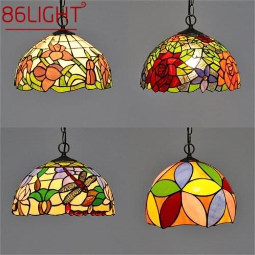 86LIGHT Tiffany Pendant Light Contemporary LED Lamp Fixtures Decorative For Home Dining Room