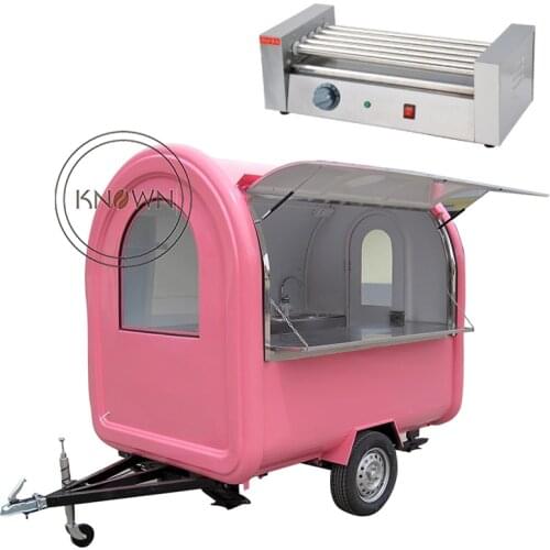 Free hotdog grill 2.2m long mobile fast food truck cart for Europe with CE approved