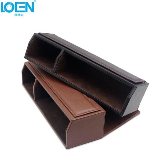 LOEN Car Seat Storage Box Microfiber Leather Organizer Auto Gap Pocket Stowing Tidying for Phone Key Card Coin Case Accessoies