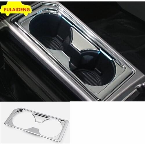 For Ford F150 F-150 2015-2018 ABS Chrome Interior Water Cup Holder Panel Cover Trim car styling accessories