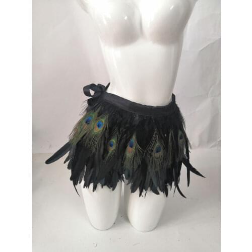 Carnival Showgirl Feather Belt Skirt Burlessque Show Feather Piece Dancing Belt Skirt Peacock Belt skirt