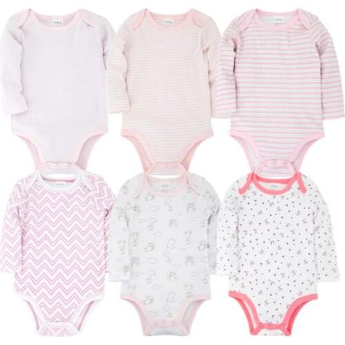 6Pcs Toddler Roupas bebe de Newborn Baby Bodysuits Set 100% Cotton Baby Boys Girls Pajamas Clothes Infant Long Sleeve Underwear