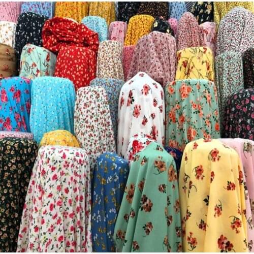 Korean printed chiffon fabric impervious chiffon dress skirt spring and summer fashion Jasmine clothing fabric