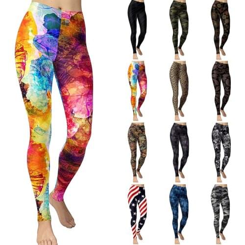 Seamless Leggings Women Fitness Tie Dye Yoga Pants Workout Gym Sports Pants High Waist Push Up Leggings Tight Printed Rainbow