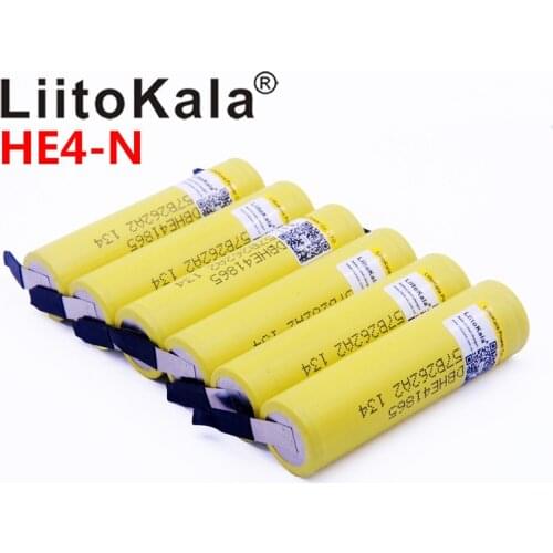 LiitoKala HE4 2500mAh Li-lon Battery 18650 3.7V Power Rechargeable batteries Max 20A,35A discharge + Nickel sheet