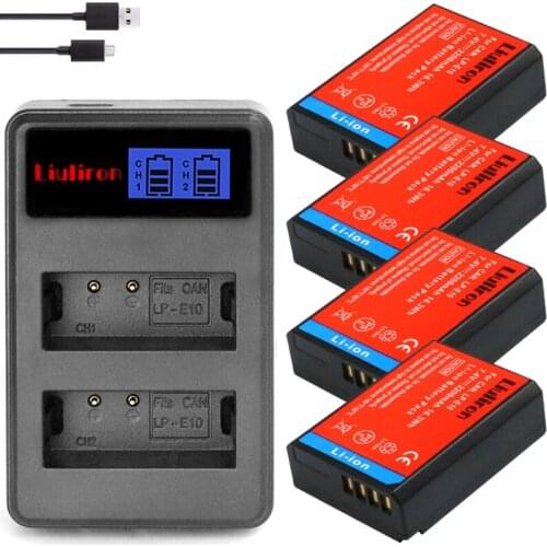 LP-E10 LP E10 LPE10 Camera Batteries +LCD USB Charger for Canon EOS 1100D 1200D 1300D Kiss X50 X70 X80 Rebel T3 T5 T6