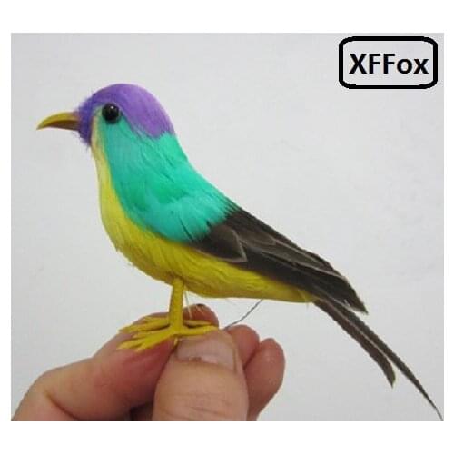 Small real life purple head bird model foam&feather simulation vivid bird gift about 12cm xf0895