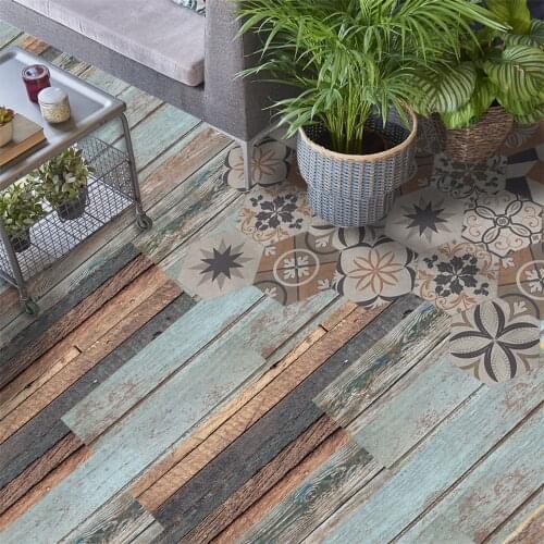 Non-slip Thickening Floor Plank Sticker Self Adhesive Waterproof PVC American Retro Decal For Balcony Bedroom Ground Decor Mural