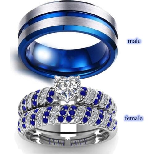 Couple engagement ring, new hot sale, fashion jewelry, Valentines Day gift，Party accessories