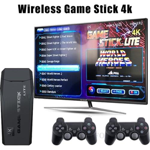 Portable 4K MINI Handheld TV Retro Video Game Console With 2.4G Double Wireless Controller Built in 10000 Games For PS1/GBA HD