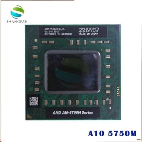 AMD laptop A10 5700M Series A10 5750M A10-5750m AM5750DEC44HL Socket FS1 CPU 4M Cache/2.5GHz/Quad-Core processor GM45/PM45
