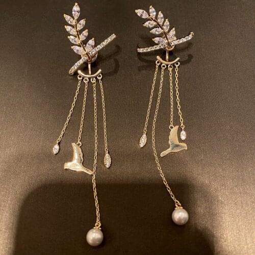 Gold Color Wheat Ears Earring Clip Earring Tassel Seagull Vintage Fashion Simple Women Jewelry Korean Pop Boho Dropshipping