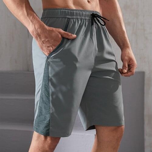Sporty Shorts Men Running Basketball Fitness Jogging Solid Grey Loose Breathable Casual Workout Male Track Sport Short Pants
