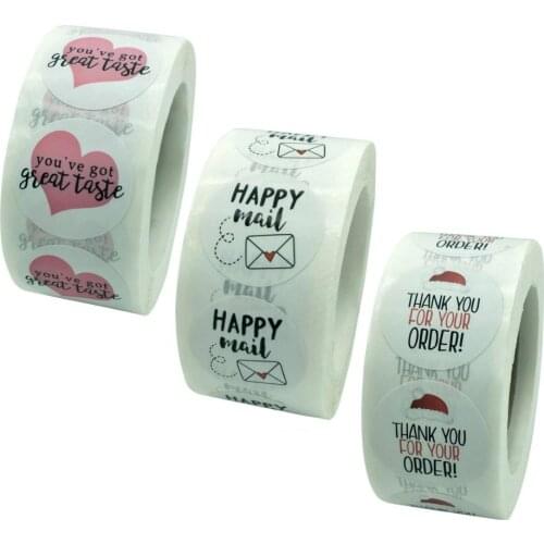 You've Got Great Taste Stickers Happy Mail Label Sticker Thank You For Your Order Sticke for Small Business Packing Seal Tag