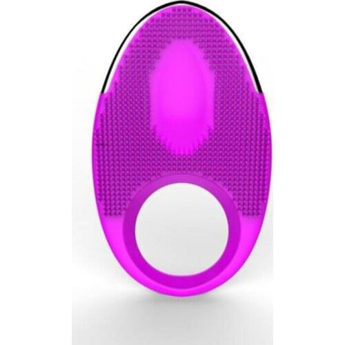 20 Speed Time Delay Vibrating Cockring with Massager Brush Silicone Sex Toys Quiet USB Charged Penisring Vibrator