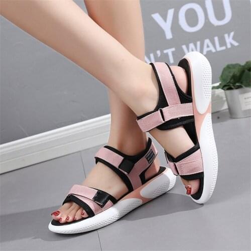 Womens Flat Sandal Plus Size Women Casual Sandals Summer Platform Shoes Flat Sandalen Dames Schoenen Black Pink Woman Shoes