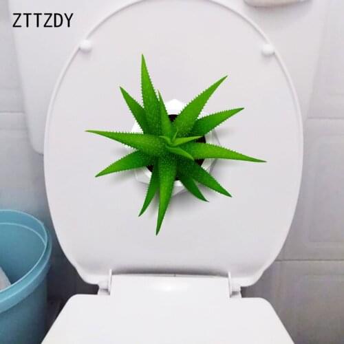 ZTTZDY 24×23.8CM Aloe Green Plant Home Bathroom Toilet Decoration Living Room Wall Stickers T6-0022