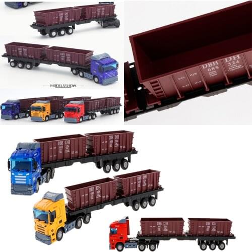 1:48 Alloy Diecast Car Toy Engineering Car Carrier Transport Trucks Transport Trailer Model Home Decor