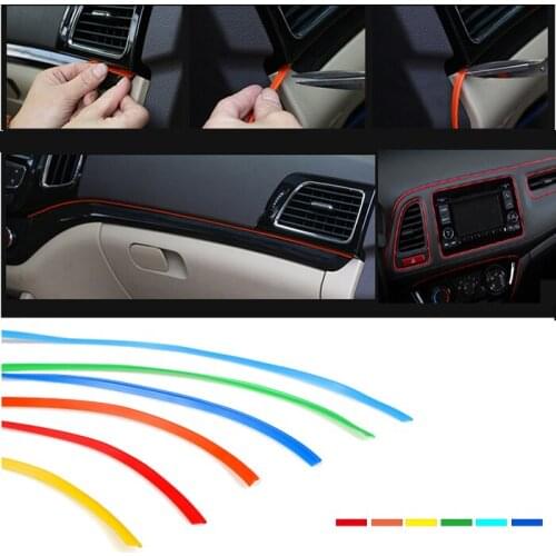 10Meter Car Interior Dashboard Panel Gap Flexible Decoration Moulding Trim Strip Line DIY