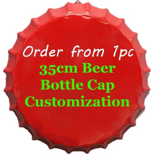 35cm Beer Bottle Cap Metal Poster Customization Wall Decoration